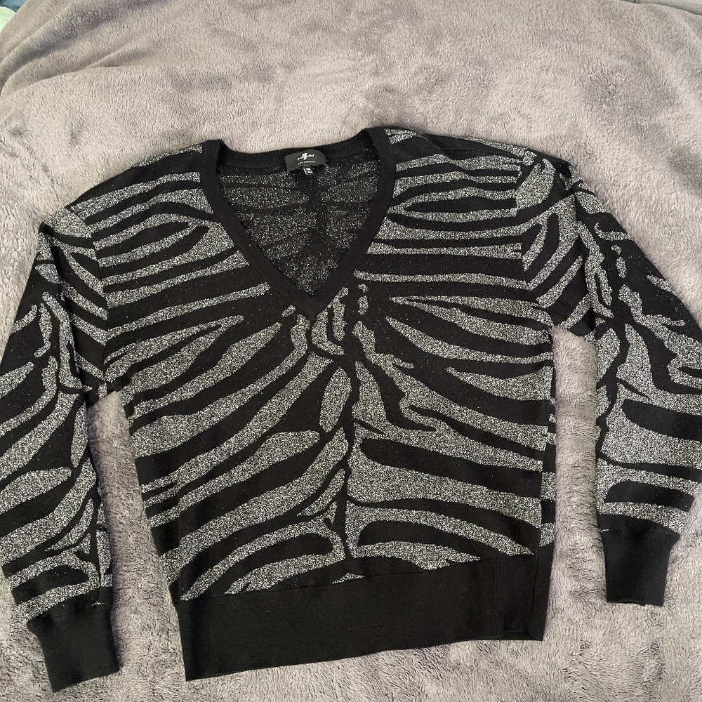 Zebra print sparkly sweater